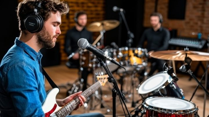 Des musiciens répètent ensemble avec différents instruments pour comparer les caractéristiques des styles musicaux.